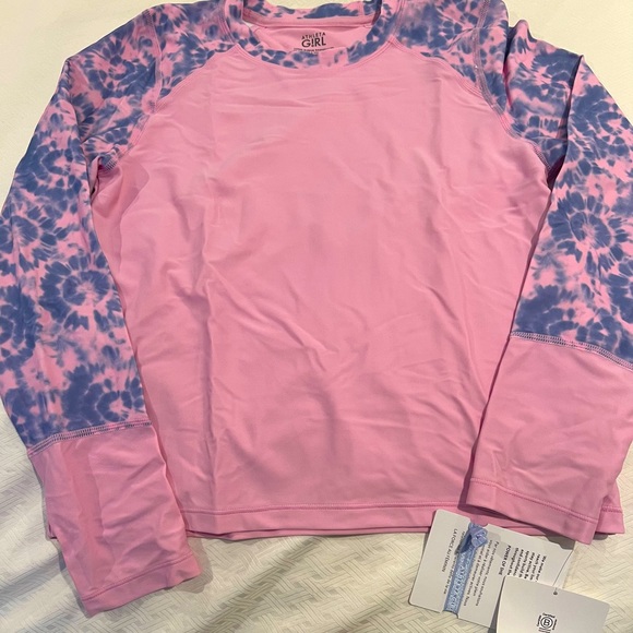 Athleta girls long sleeve rash guard with matching reversible bucket hat - Picture 3 of 8